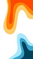 Abstract wavy Background. blue and orange background. abstract blue color wallpaper. Abstract curvy orange background. vector