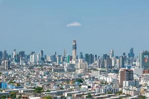 Clear Skies Over the City Skyline of Bangkok with No Pollution. Carbon Free Emissions with High Visibility and Excellent Air Quality. No Smog and No Smoke. photo