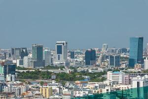 Clear Skies Over the City Skyline of Bangkok with No Pollution. Carbon Free Emissions with High Visibility and Excellent Air Quality. No Smog and No Smoke. photo