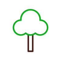tree icon duocolor green brown vector