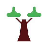 tree icon solid green brown vector