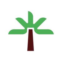 tree icon solid green brown vector