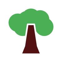 tree icon solid green brown vector