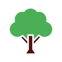 tree icon solid green brown vector