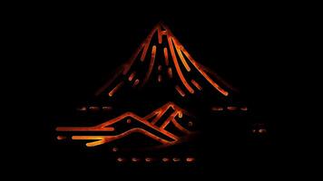 Neon frame effect Adam's Peak,Sri Lanka, glow, black background. video