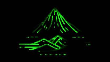 Neon frame effect Adam's Peak,Sri Lanka, glow, black background. video