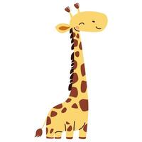 Flat illustration. Safari animals. Cute giraffe on white background vector