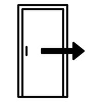 exit icon or logo illustration outline black color style vector