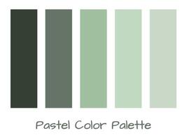 green pastel palette color set include five colors for modern minimalist design. Natural color feel vector