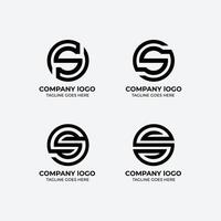 S logo set flat design template collection vector