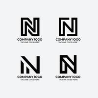 N logo set flat design template collection vector