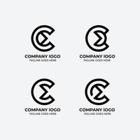 C logo set flat design template collection vector