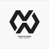 Creative MW or WM or NN or NNV or MWN or NWM or WMN initial letters flat hexagonal shape pattern modern brand unique logo design vector