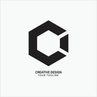 Creative OC or CO initial monogram hexagonal shape pattern modern brand unique logo design vector