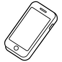 mobile phone outline coloring book page line art illustration digital drawing vector