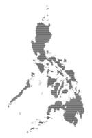 Philippines map silhouette Striped pattern map vector