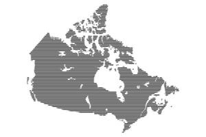 Canada map Striped pattern map vector