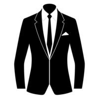 man blazer black color silhouette, a modern and new style man's blazer vector