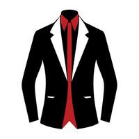 man blazer black color silhouette, a modern and new style man's blazer vector