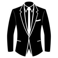 man blazer black color silhouette, a modern and new style man's blazer vector