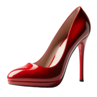 AI-Generated red high heel shoe on transparent background png