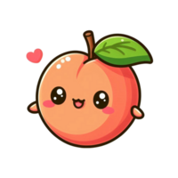 AI-Generated an adorable peach with a heart on its face png