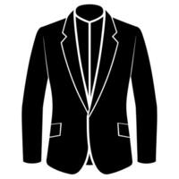 man blazer black color silhouette, a modern and new style man's blazer vector