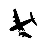 crashing plane icon in flat style vector