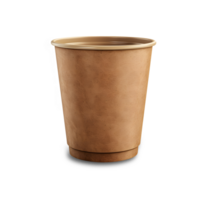 Eco-friendly brown paper cup on transparent background in soft lighting. Generative by AI png
