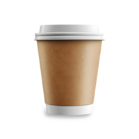 Eco-friendly paper cup with white lid on transparent background. Generative by AI png