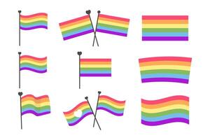 Collection pride flag flat style vector
