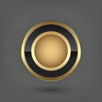 The golden circle has a smooth gradient. with the center being slightly lighter. giving it a realistic in three-dimensional appearance. design in illustration. vector