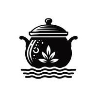 Kettle silhouette with white color background vector