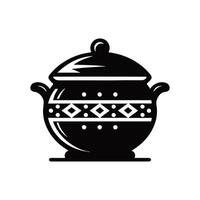 Teapot silhouette with white color background vector