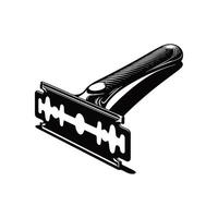 Razor black silhouette with white color background vector