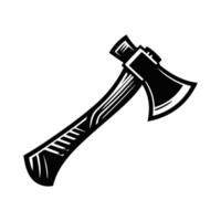 Axe black silhouette with white color background vector