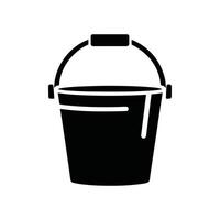 Bucket silhouette with white color background vector