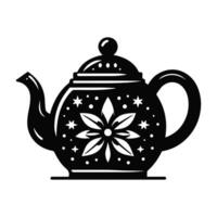 Kettle silhouette with white color background vector