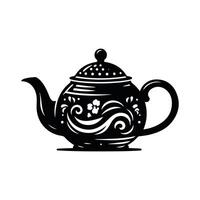 Kettle silhouette with white color background vector