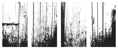 Set of Grunge Textures with Stripes or Fiber Patterns vector