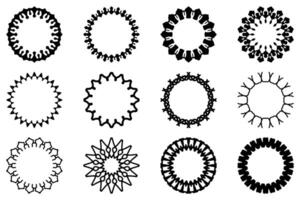 Decorative ornament frame set design vector