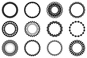 Decorative ornament frame set design vector