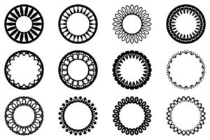 Decorative ornament frame set design vector