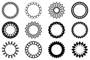 Decorative ornament frame set design vector