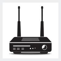 Sleek router silhouette, stylish black and white design for modern tech inspiration. vector