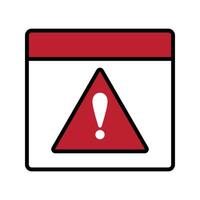 illustration of deadline, calendar with warning triangle icon vector