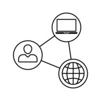 internet and working network icon vector