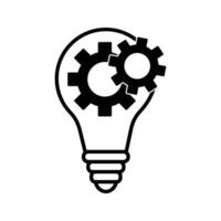 light bulb with gears icon vector