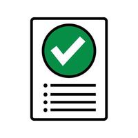 document with check mark icon vector