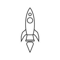 rocket launch, flying space ship icon vector